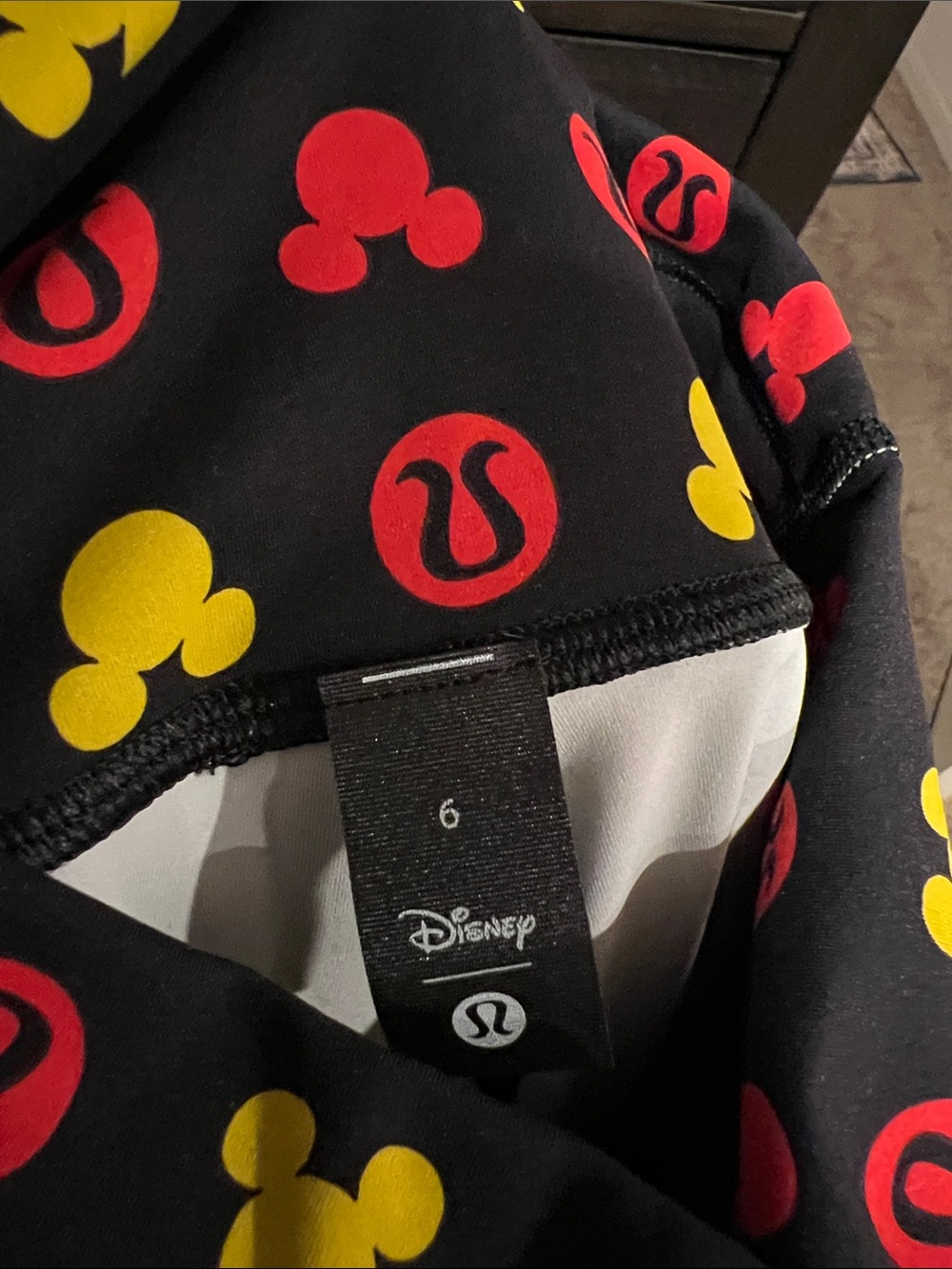 Disney Black Leggings with Red & Yellow Mickey Print - Picture 2 of 3